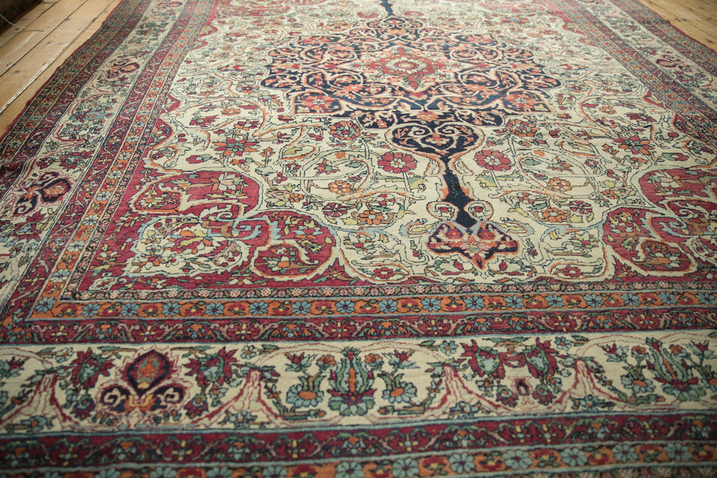 Antique Persian Kerman Carpet (1895–1910) – Hand-Knotted Wool 9x10