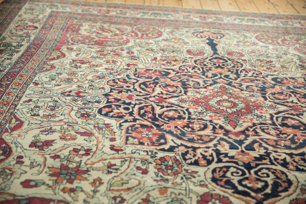 Antique Persian Kerman Carpet (1895–1910) – Hand-Knotted Wool 9x10