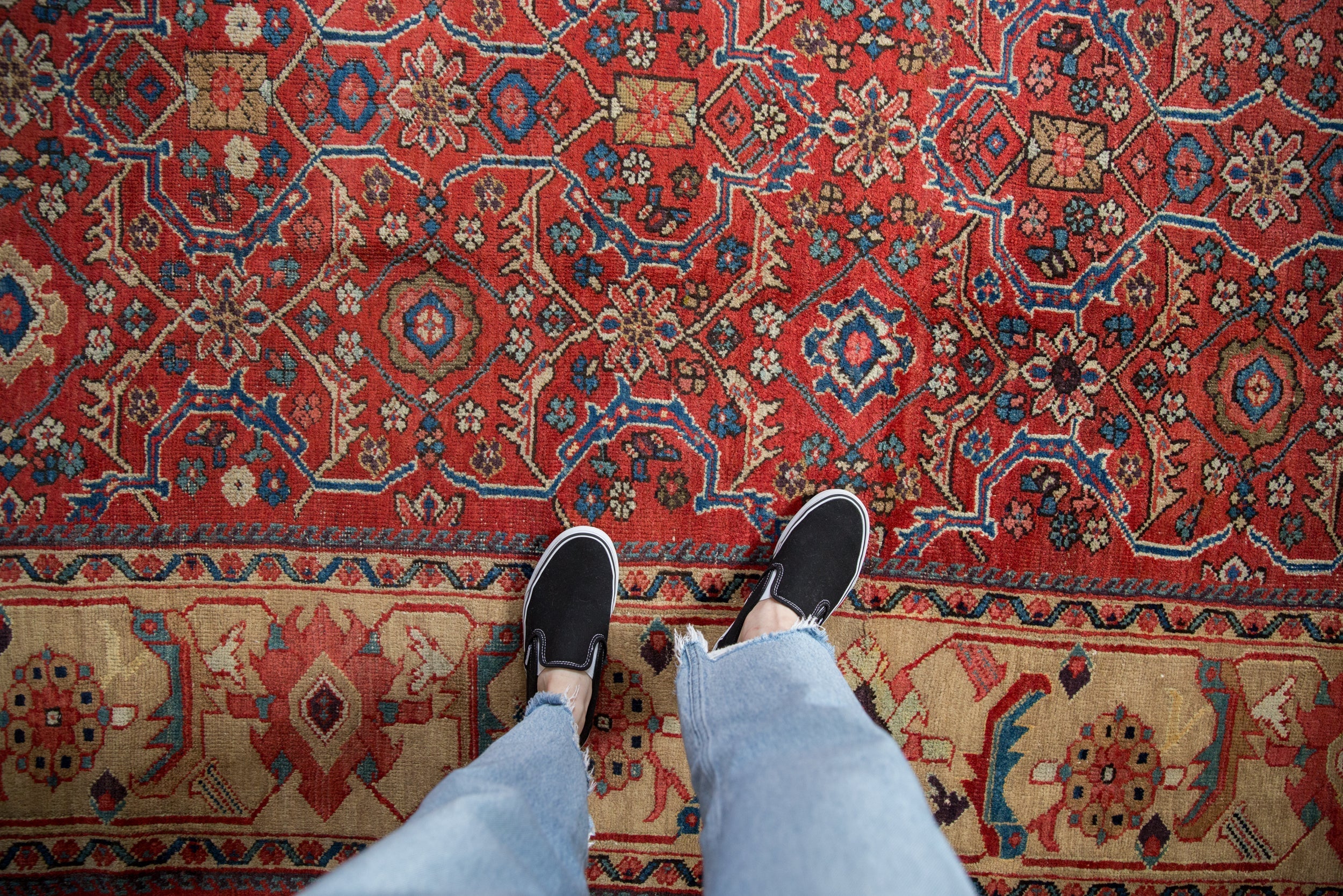 Vintage Persian Mahal Carpet — 1930s | 10'6" × 14'6"