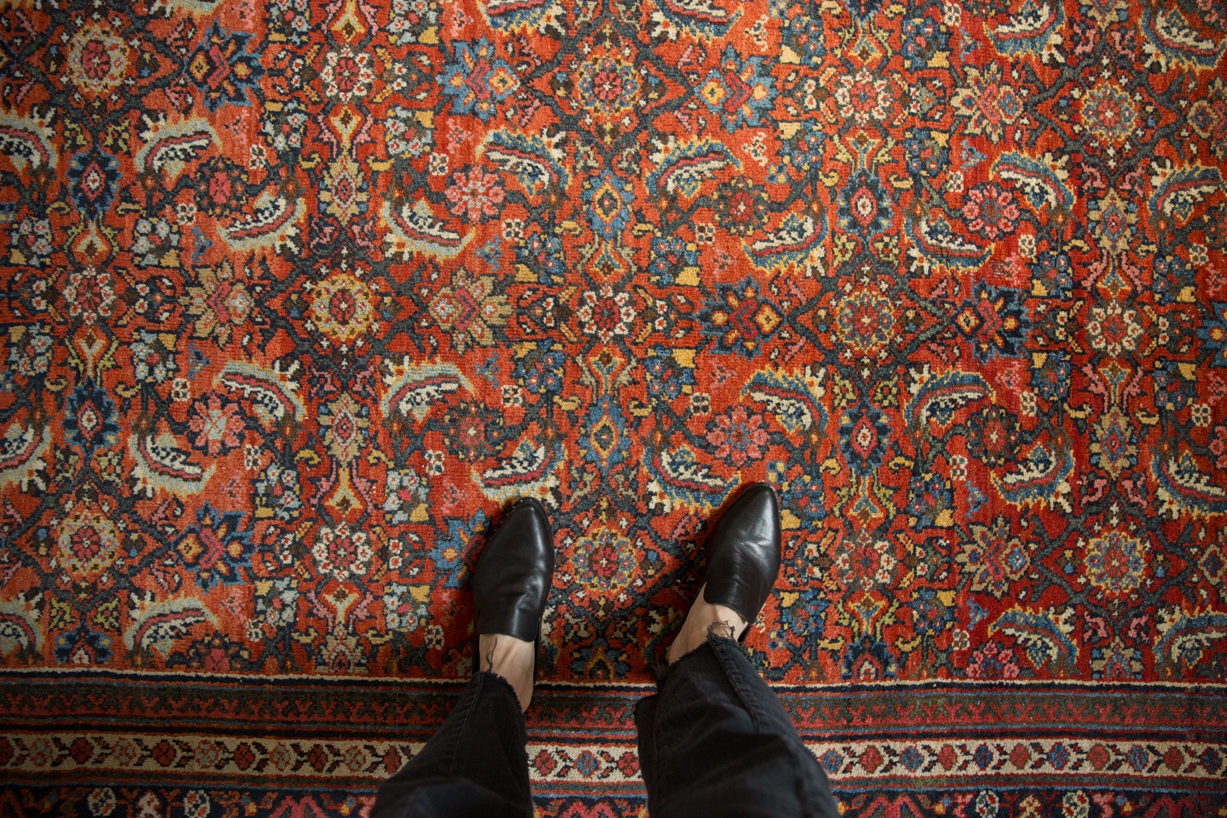 Vintage Persian Mahal Carpet — 1950s | 7'10" × 10'7"