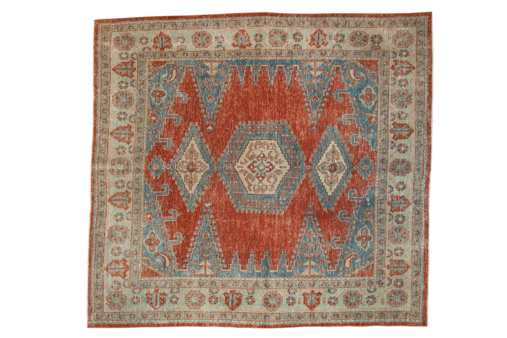 Vintage Persian Veece Square Carpet — 1950s | 6'6" × 7'1"