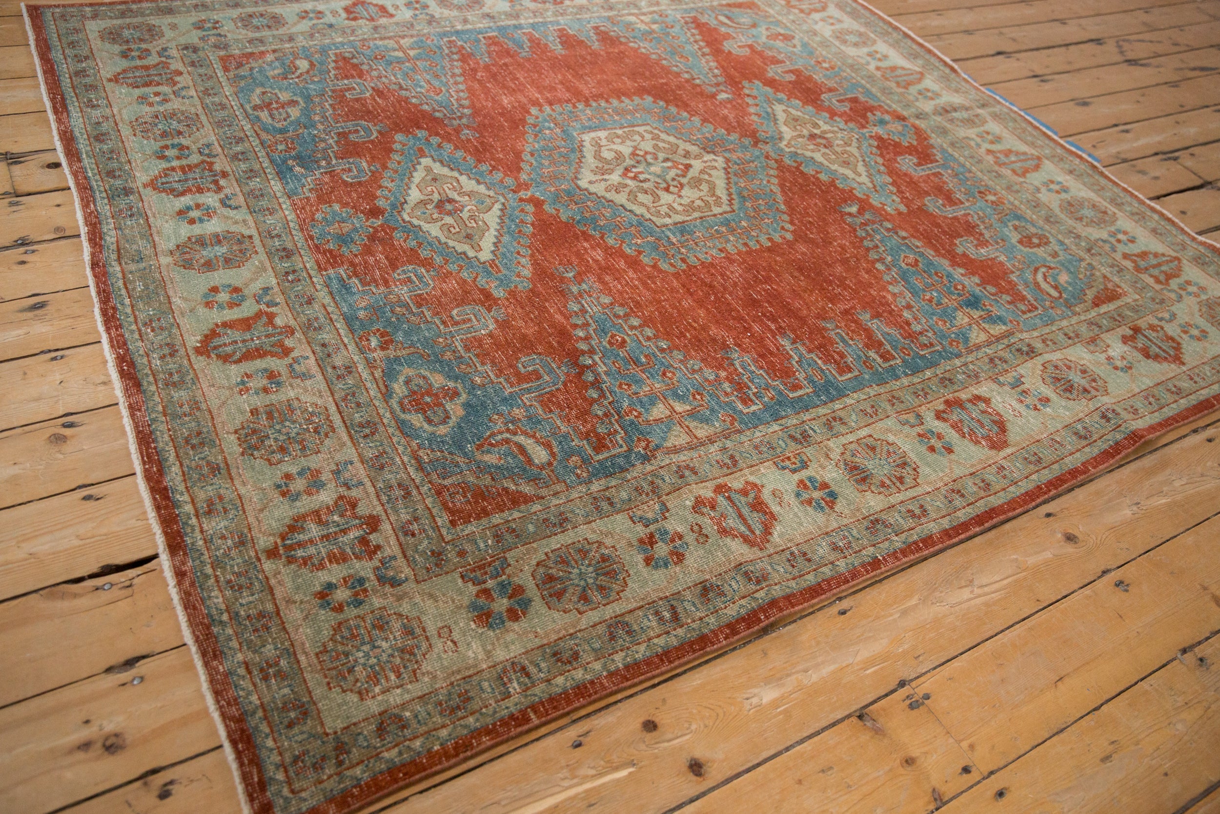 Vintage Persian Veece Square Carpet — 1950s | 6'6" × 7'1"