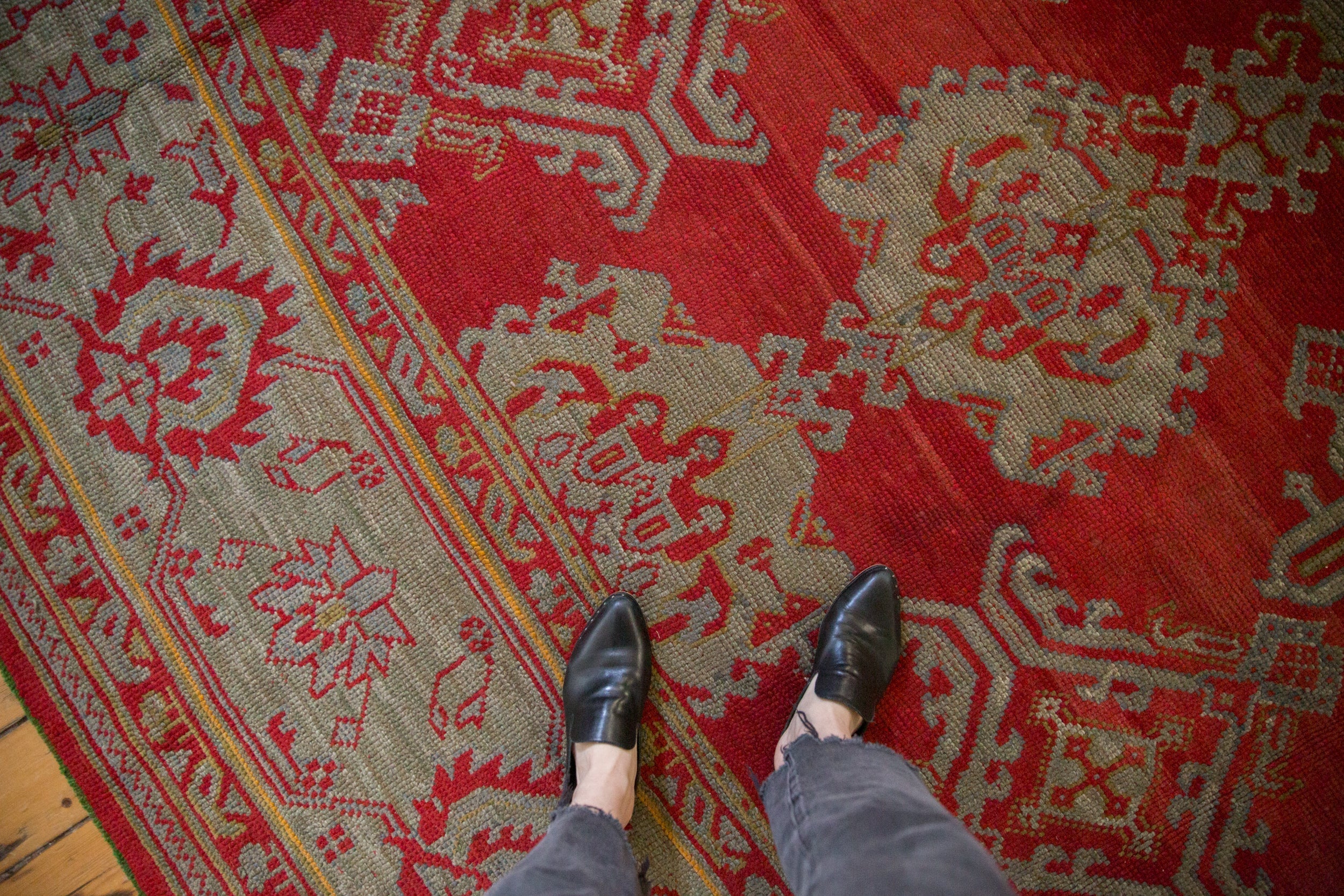 Antique Turkish Oushak Carpet — 1920s | 13'6" × 15'