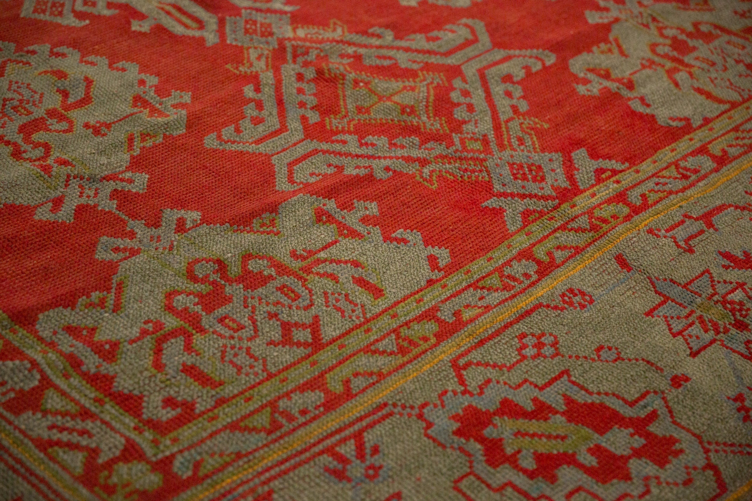 Antique Turkish Oushak Carpet — 1920s | 13'6" × 15'