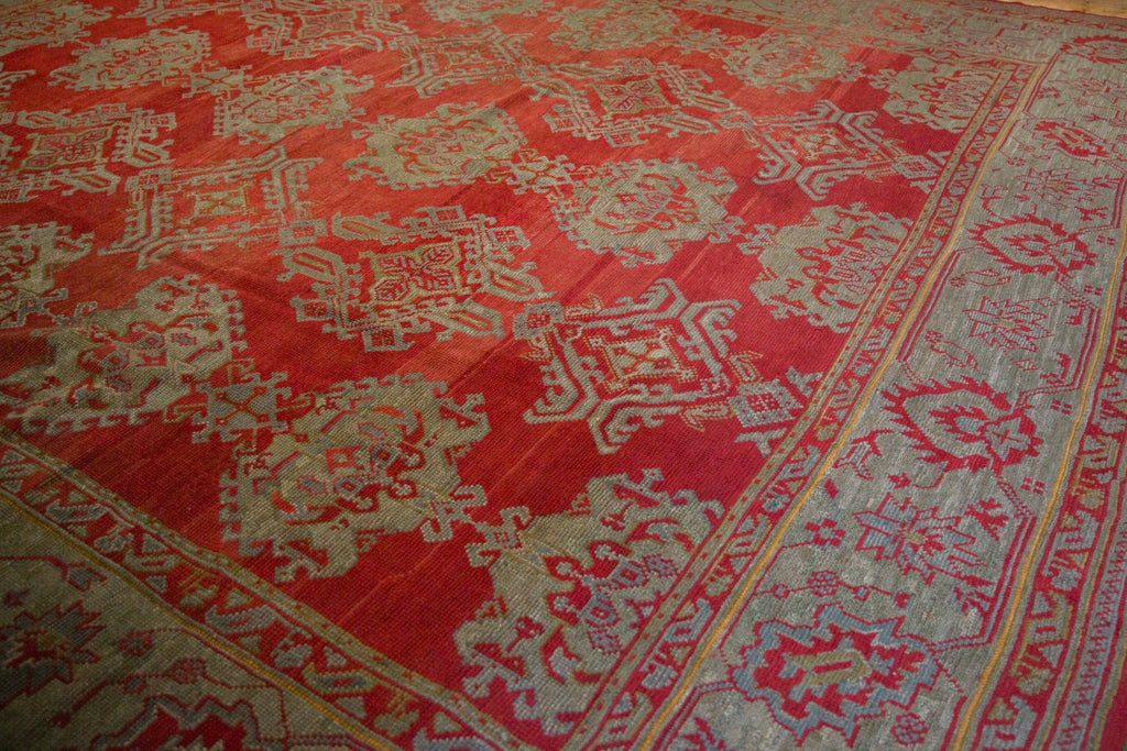 Antique Turkish Oushak Carpet — 1920s | 13'6" × 15'