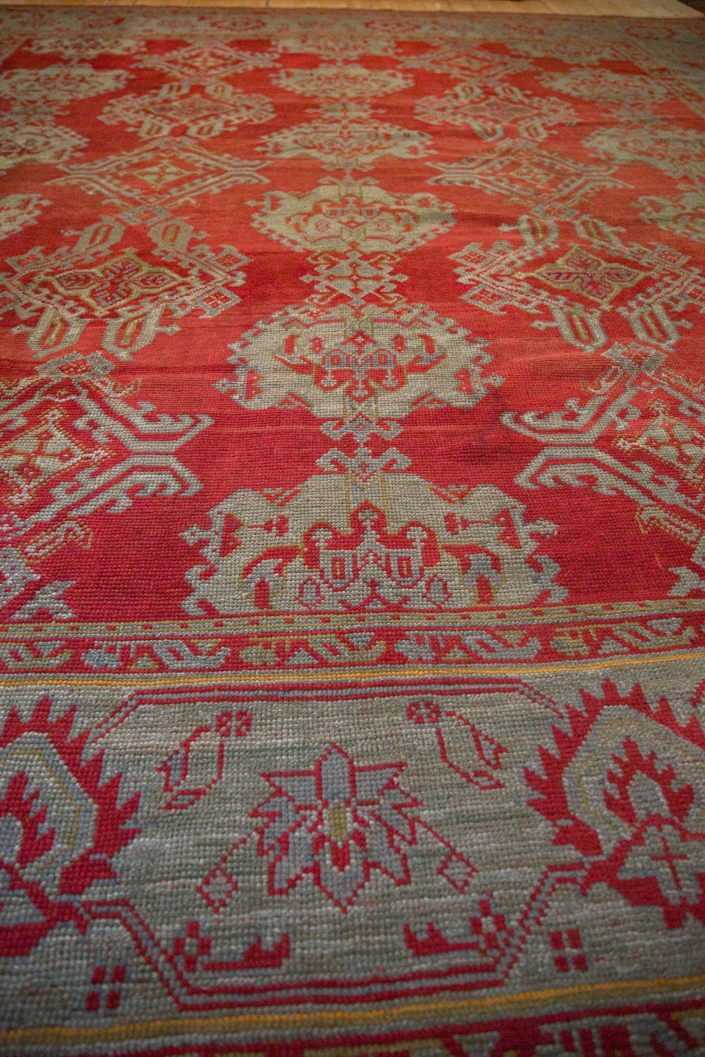 Antique Turkish Oushak Carpet — 1920s | 13'6" × 15'