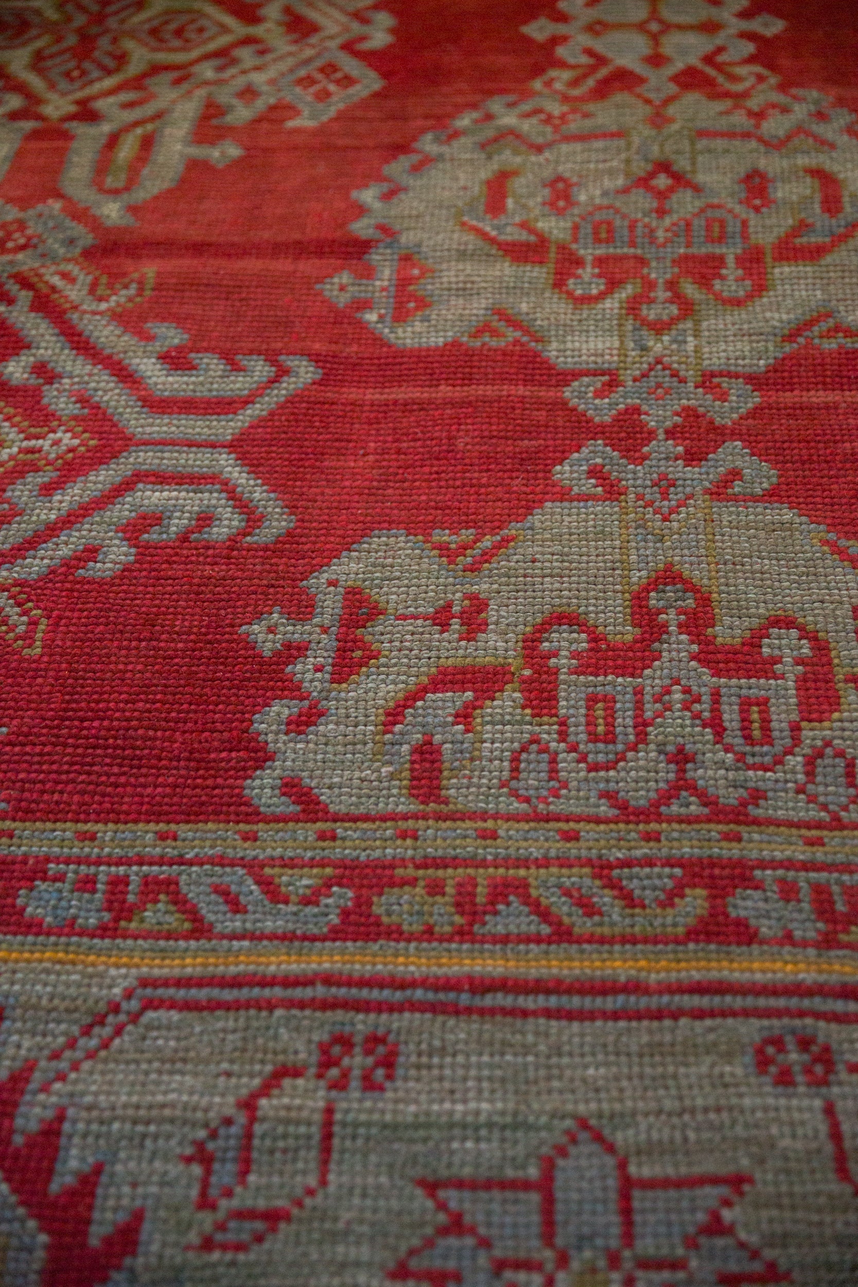 Antique Turkish Oushak Carpet — 1920s | 13'6" × 15'