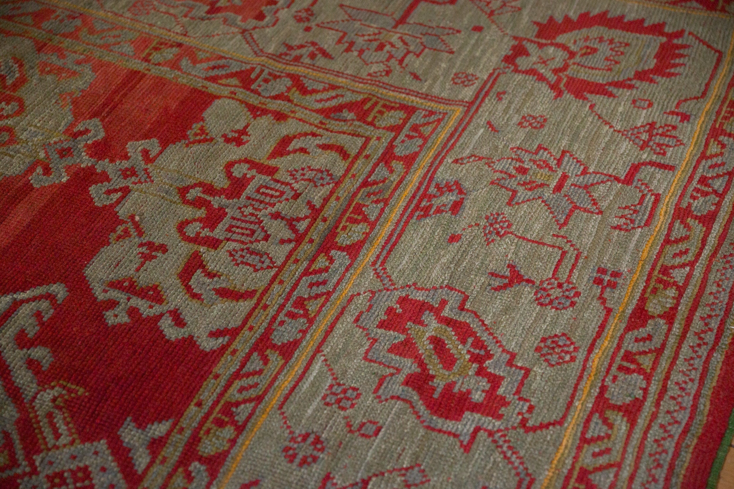 Antique Turkish Oushak Carpet — 1920s | 13'6" × 15'