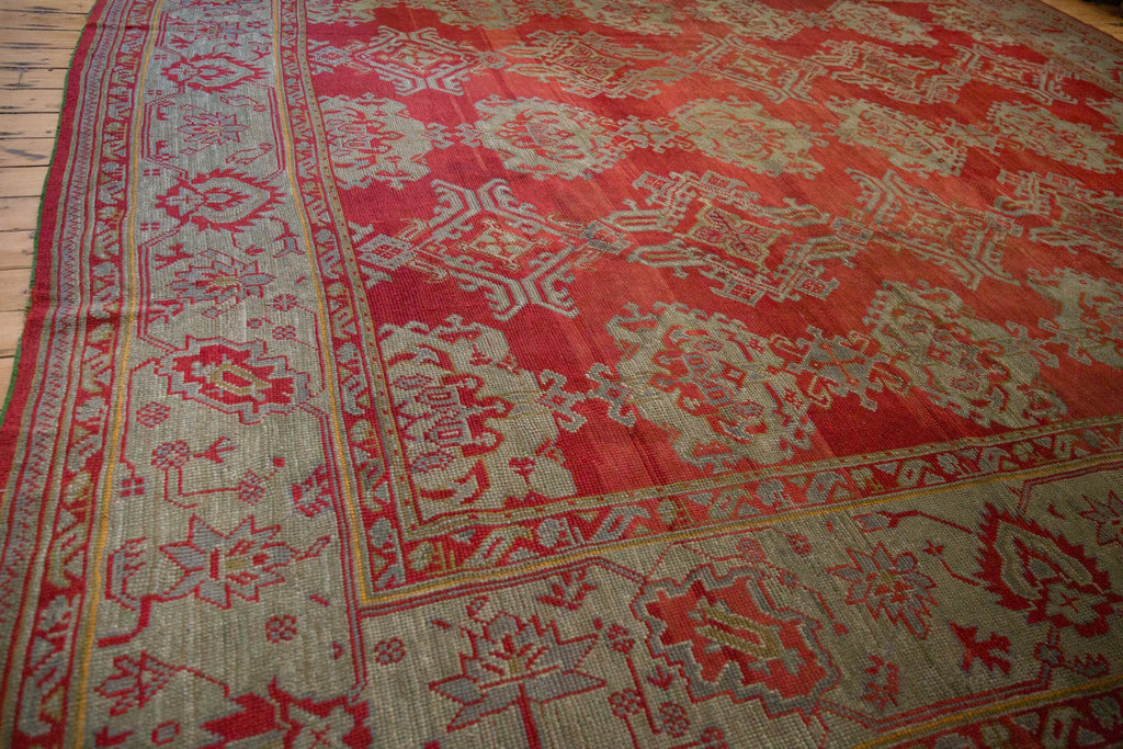Antique Turkish Oushak Carpet — 1920s | 13'6" × 15'