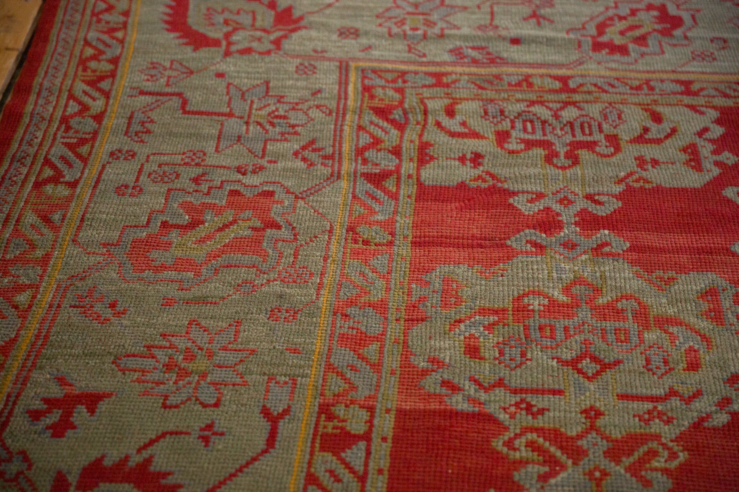 Antique Turkish Oushak Carpet — 1920s | 13'6" × 15'