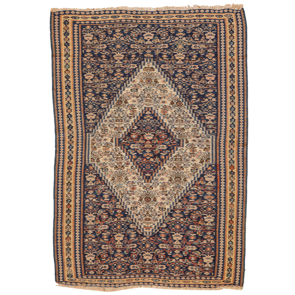 Antique Persian Senneh Kilim — 1920s | 3'8" x 5'1"