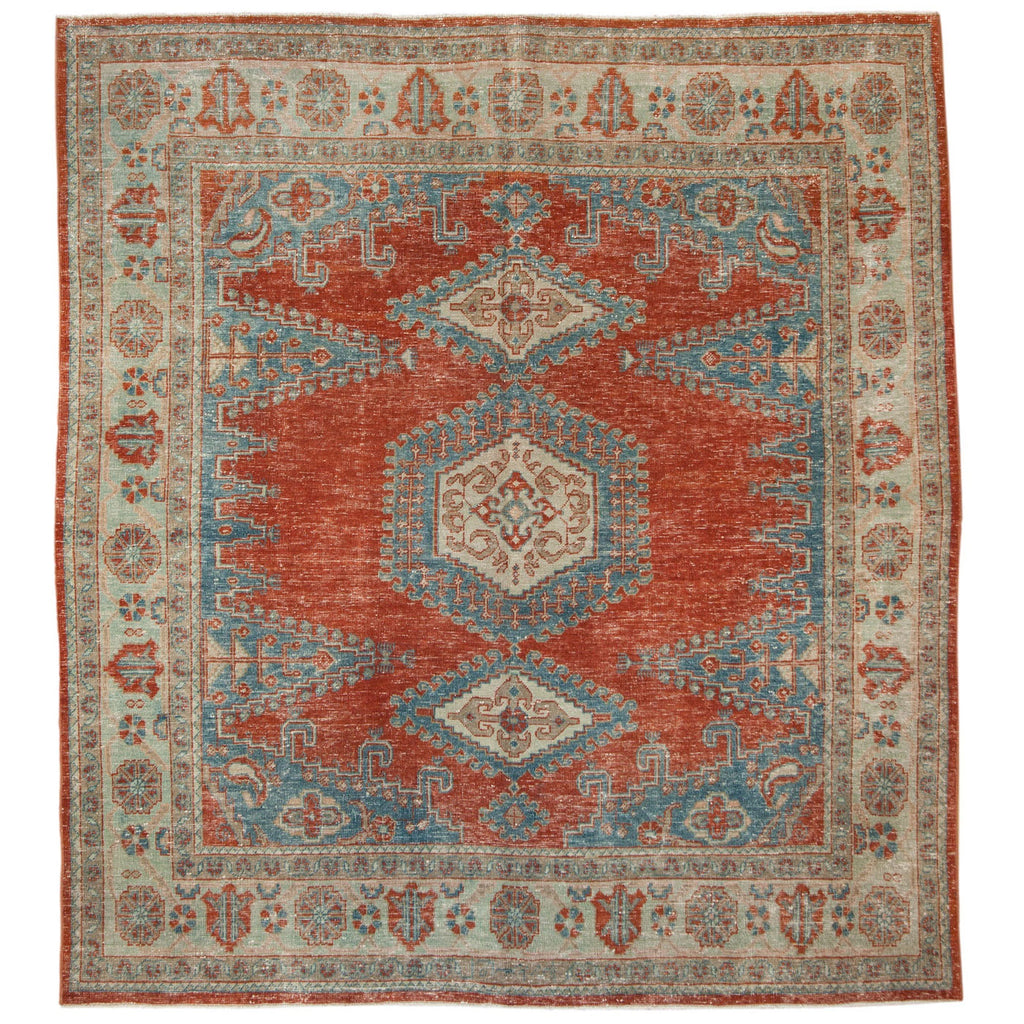 Vintage Persian Veece Square Carpet — 1950s | 6'6" × 7'1"