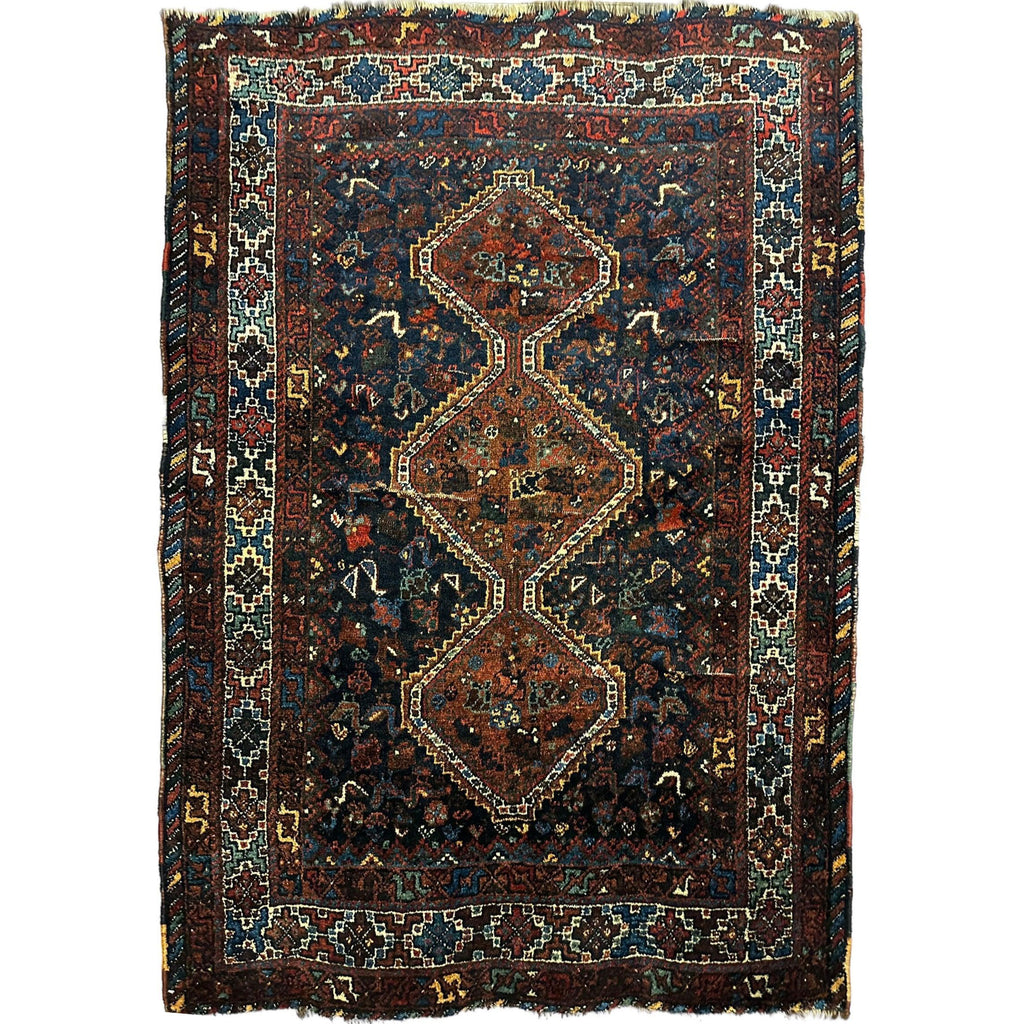 Antique Persian Khamseh Bagface — 1920s | 4' x 5'10"