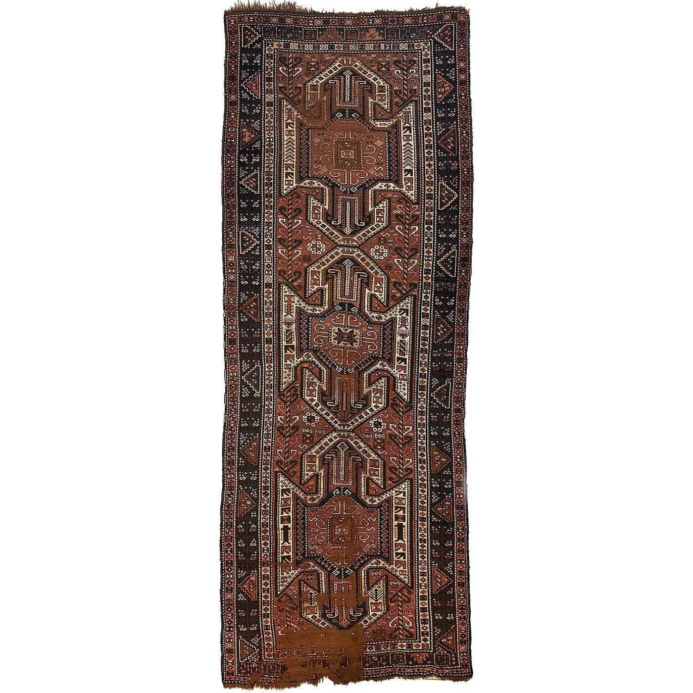 Antique Kazak Sewan Runner — 1870s | 4'4" × 11'7"