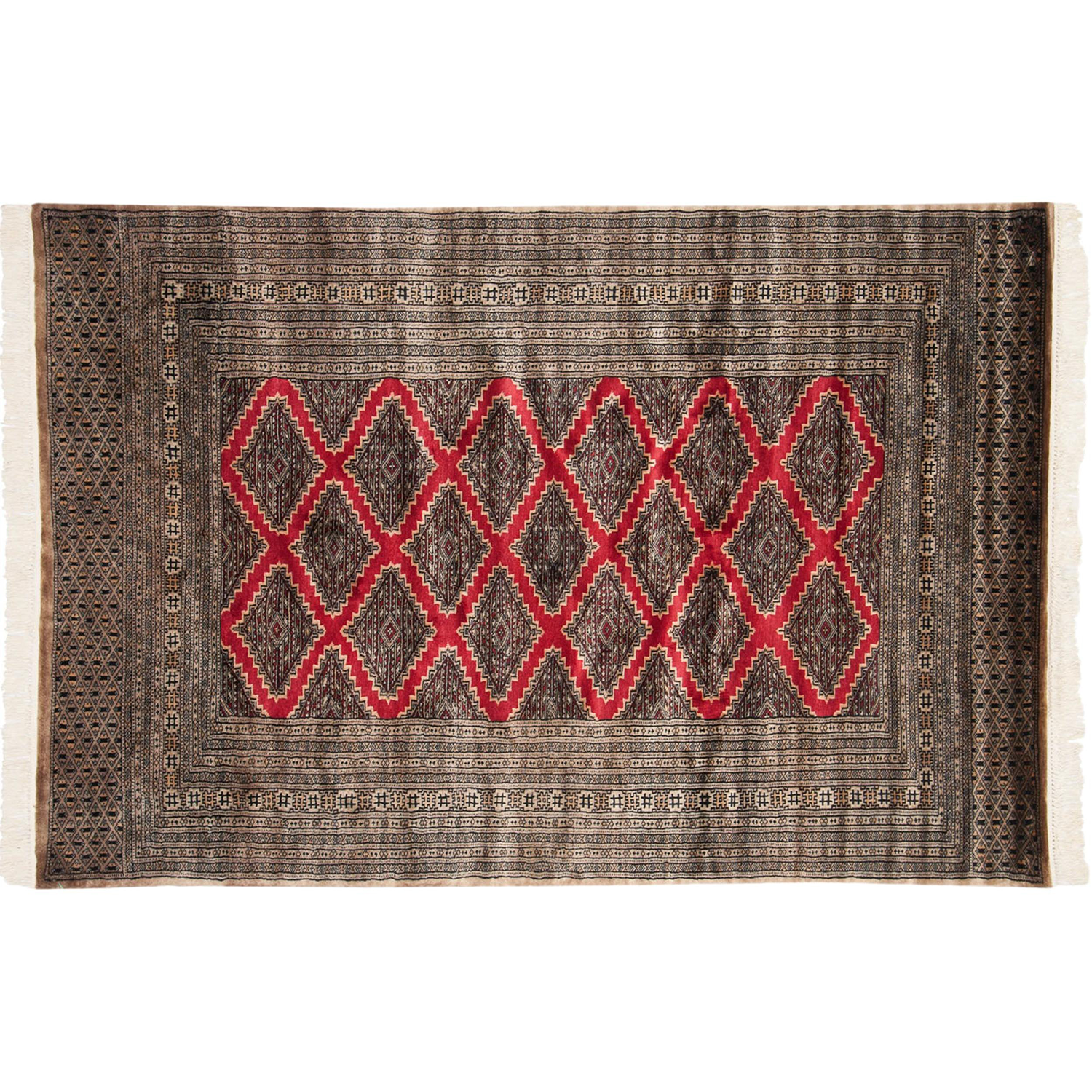 Vintage Pakistani Turkmen Design Area Rug — 1970s | 4'1" × 6'1"