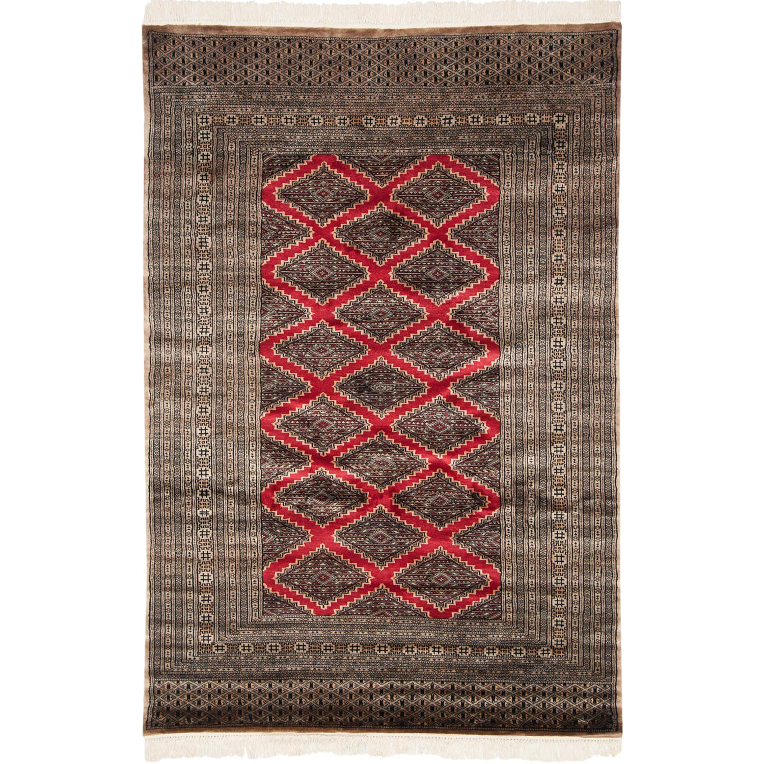 Vintage Pakistani Turkmen Design Area Rug — 1970s | 4'1" × 6'1"