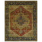 New Indian Heriz Serapi-Style Carpet — Bhadohi | 7'11" x 9'9"