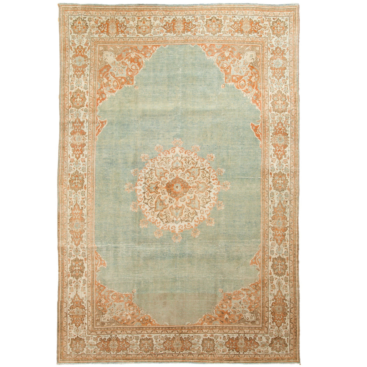 Vintage Persian Mashhad Rug — 1950s | 7' x 10'
