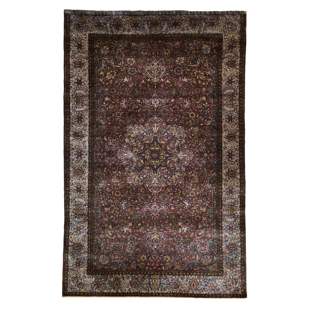 Antique Persian Kashan Silk Area Rug — 1900–1915 | 4'3" × 6'8"