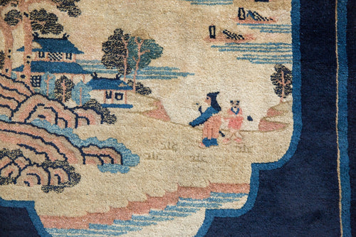 Antique Chinese Peking Pictorial Runner — 1910s | 2'9" x 5'5"