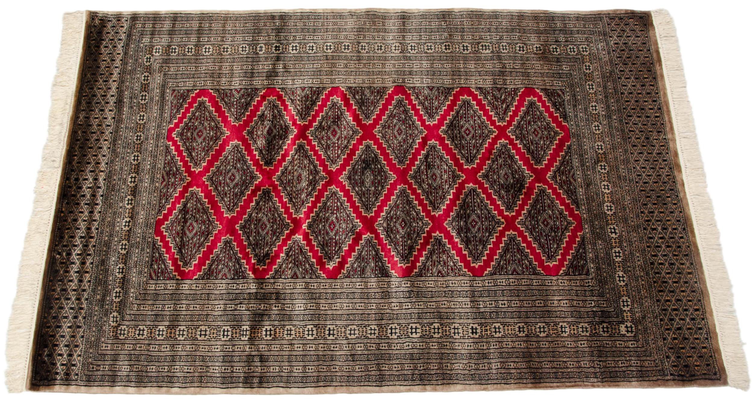 Vintage Pakistani Turkmen Design Area Rug — 1970s | 4'1" × 6'1"