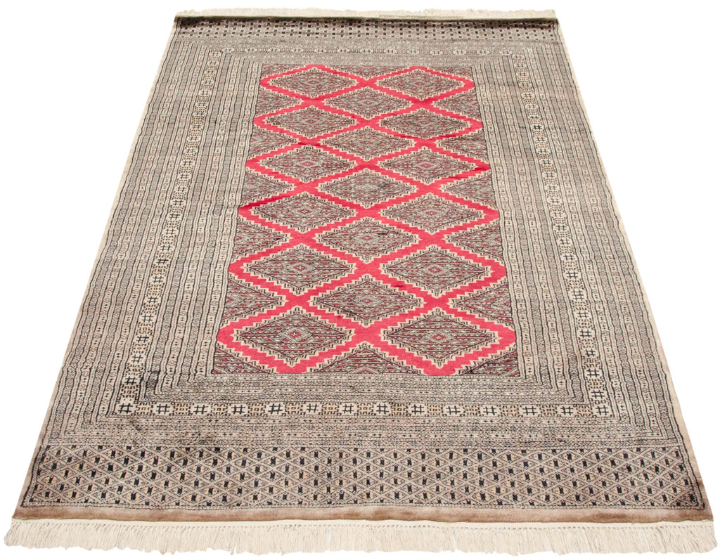Vintage Pakistani Turkmen Design Area Rug — 1970s | 4'1" × 6'1"