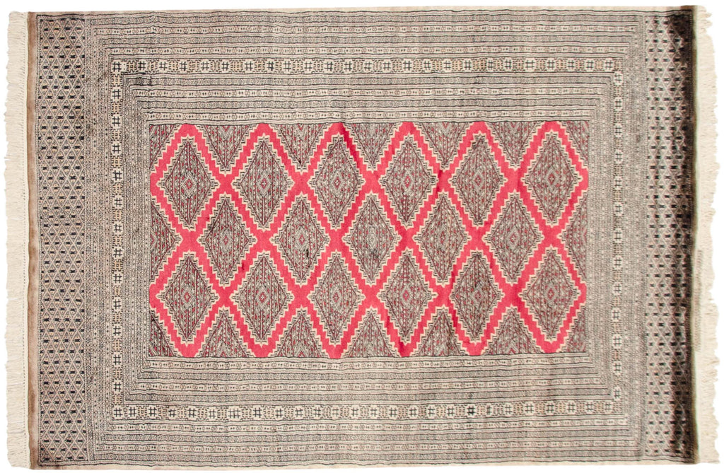 Vintage Pakistani Turkmen Design Area Rug — 1970s | 4'1" × 6'1"