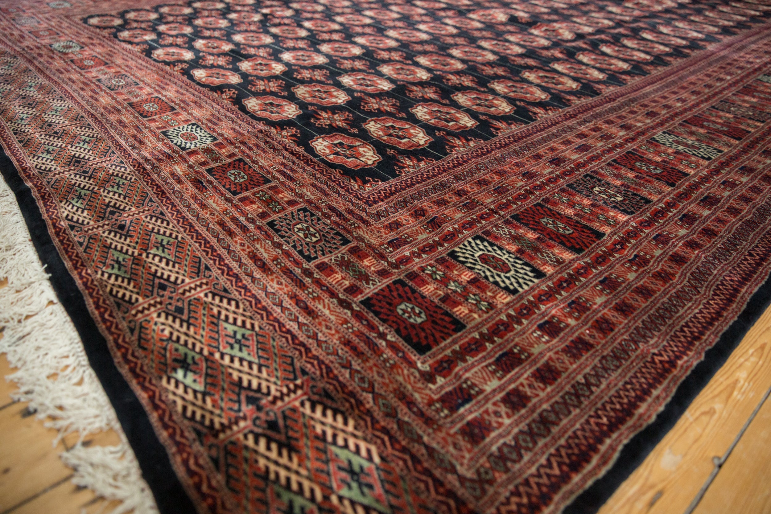Vintage Pakistani Bokhara Carpet — 1980s | 10'1" x 14'3"