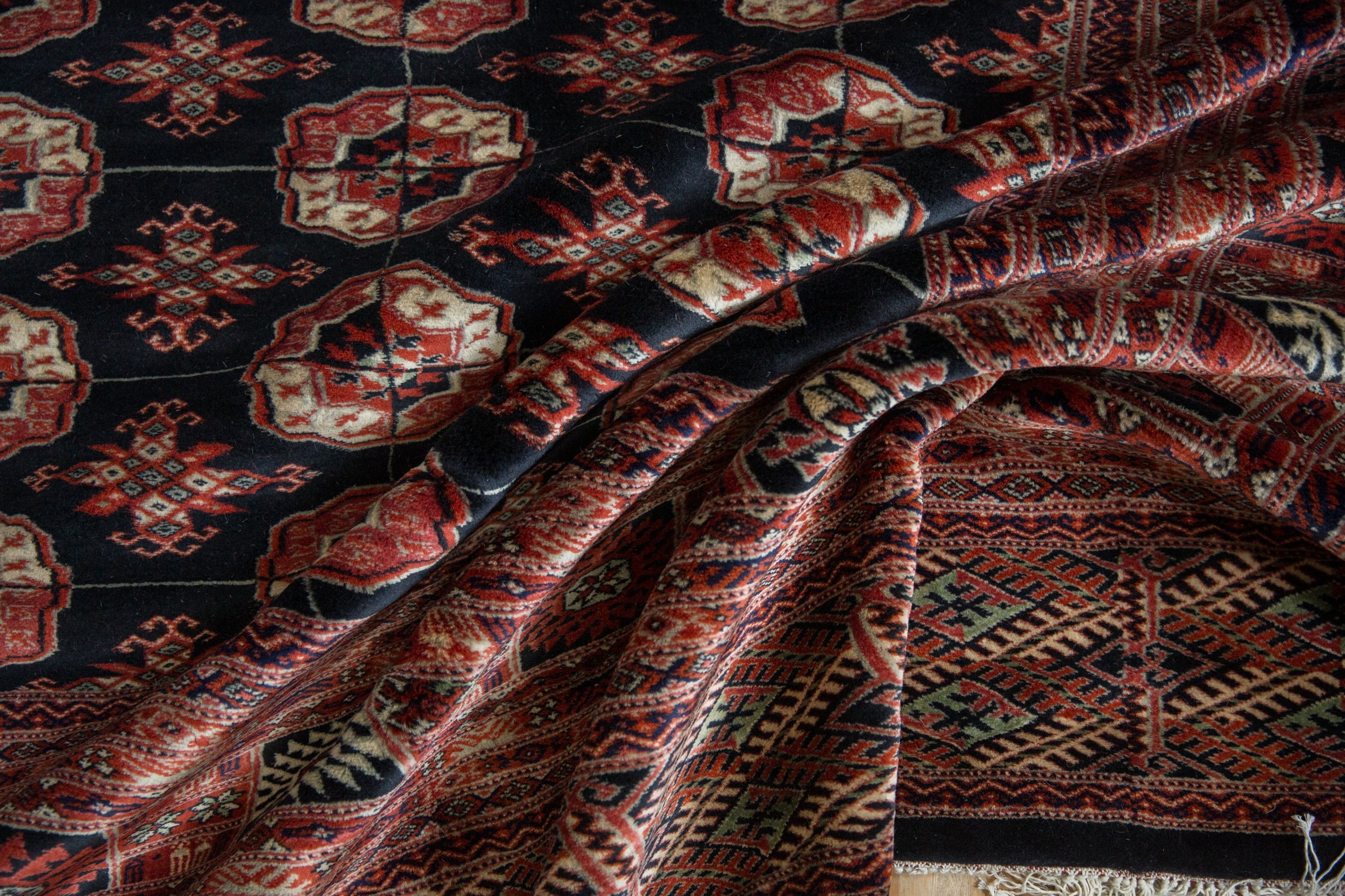 Vintage Pakistani Bokhara Carpet — 1980s | 10'1" x 14'3"