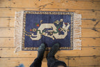 Armenian Dragon Motif Square Rug Mat — 1990s | 1'10" x 2'4"