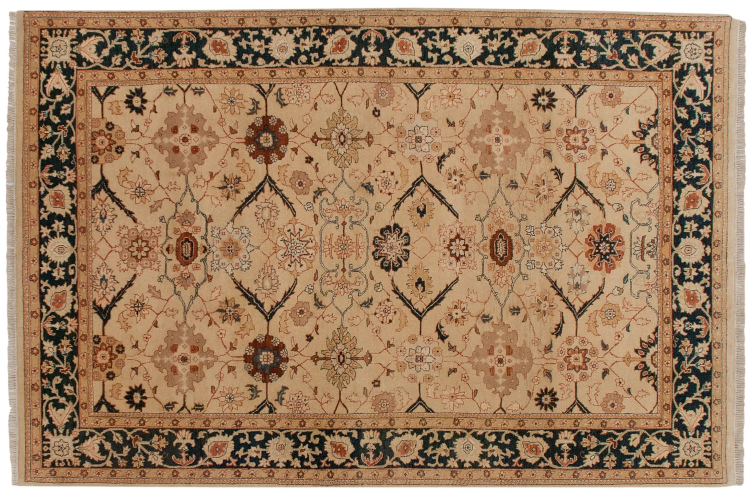 Vintage Indian Bijar Design Carpet — 1980s | 6'1" x 9'3"