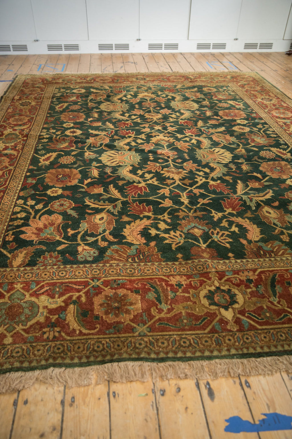 Vintage Indian Serapi Design Area Rug — 1990s | 9'2" × 11'8"