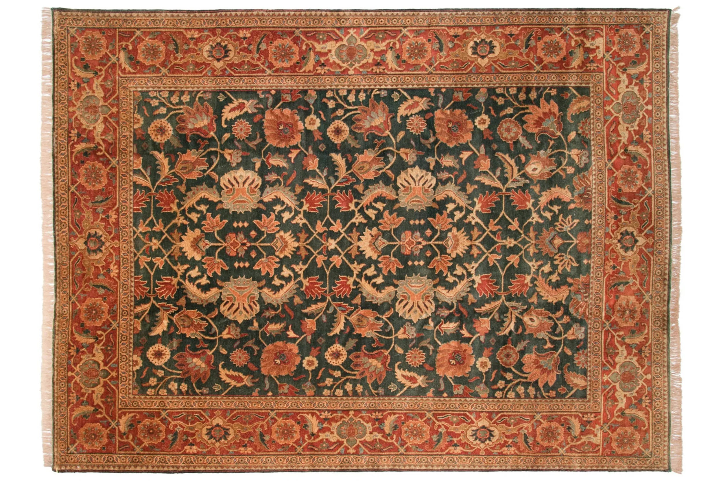 Vintage Indian Serapi Design Area Rug — 1990s | 9'2" × 11'8"