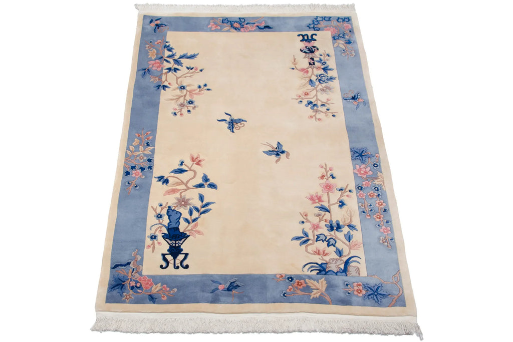 Vintage Chinese Art Deco Carpet — 1980s | 6' × 9'