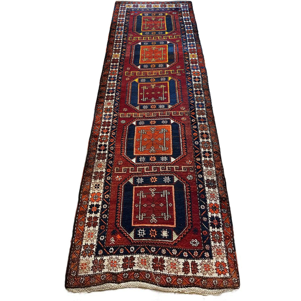 Antique Kurdish Kazak Runner — 1920s | 3'8" x 12'3"