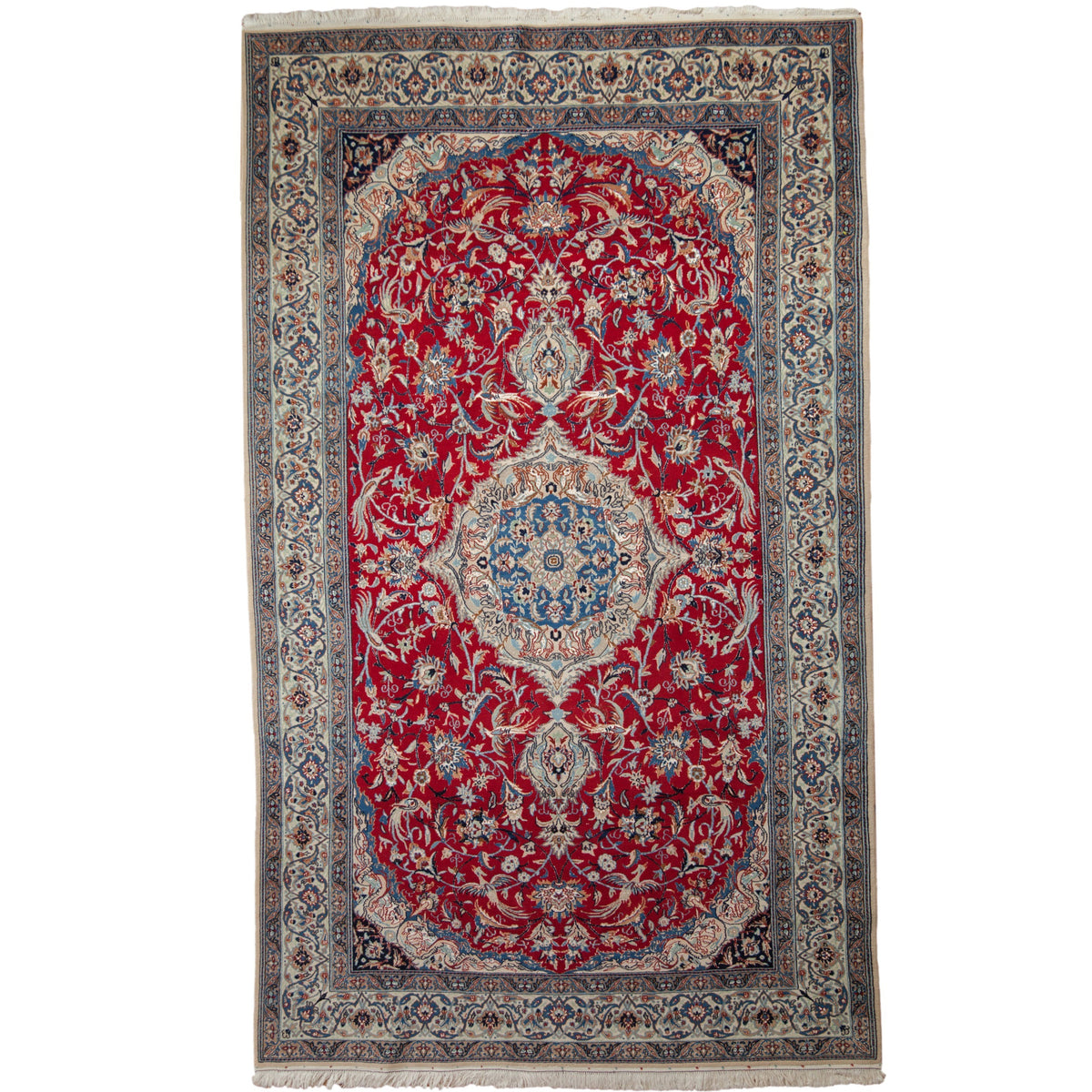 Vintage Persian Nain Rug — 1970s | 5'5" x 9'1"