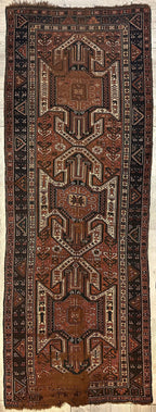 Antique Kazak Sewan Runner — 1870s | 4'4" × 11'7"