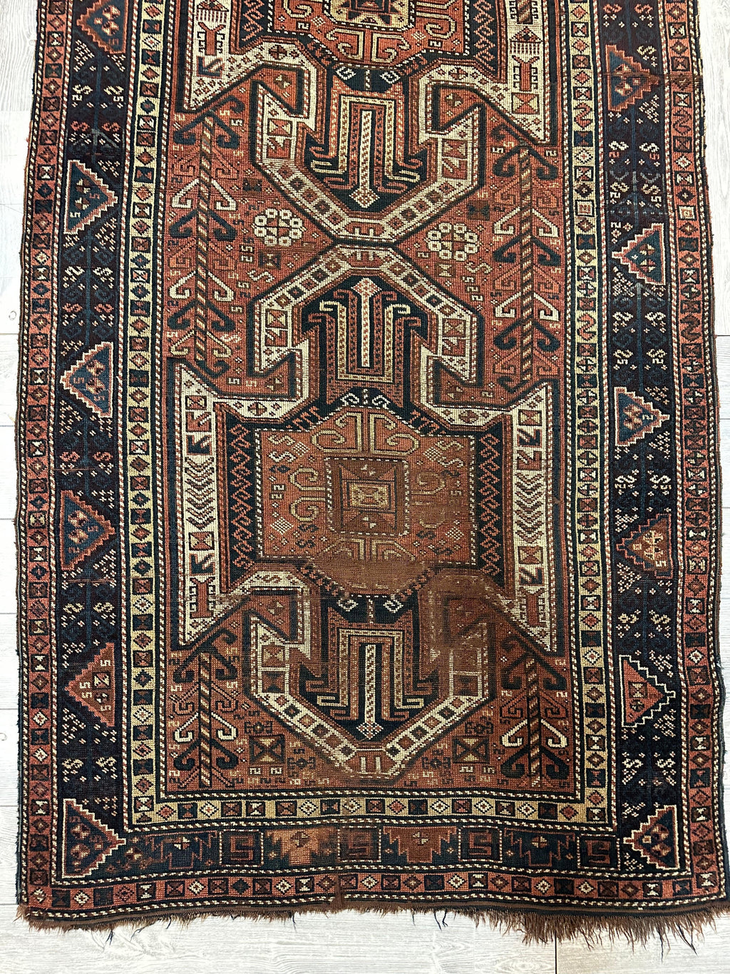 Antique Kazak Sewan Runner — 1870s | 4'4" × 11'7"