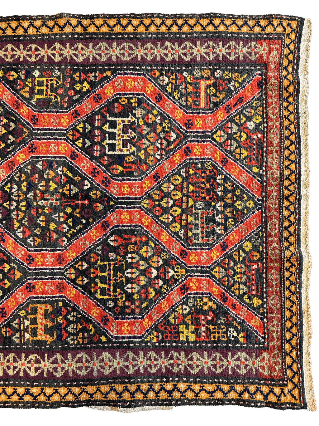 Rare Antique Caucasian Kazak Runner — 1910s | 4' × 8'9"