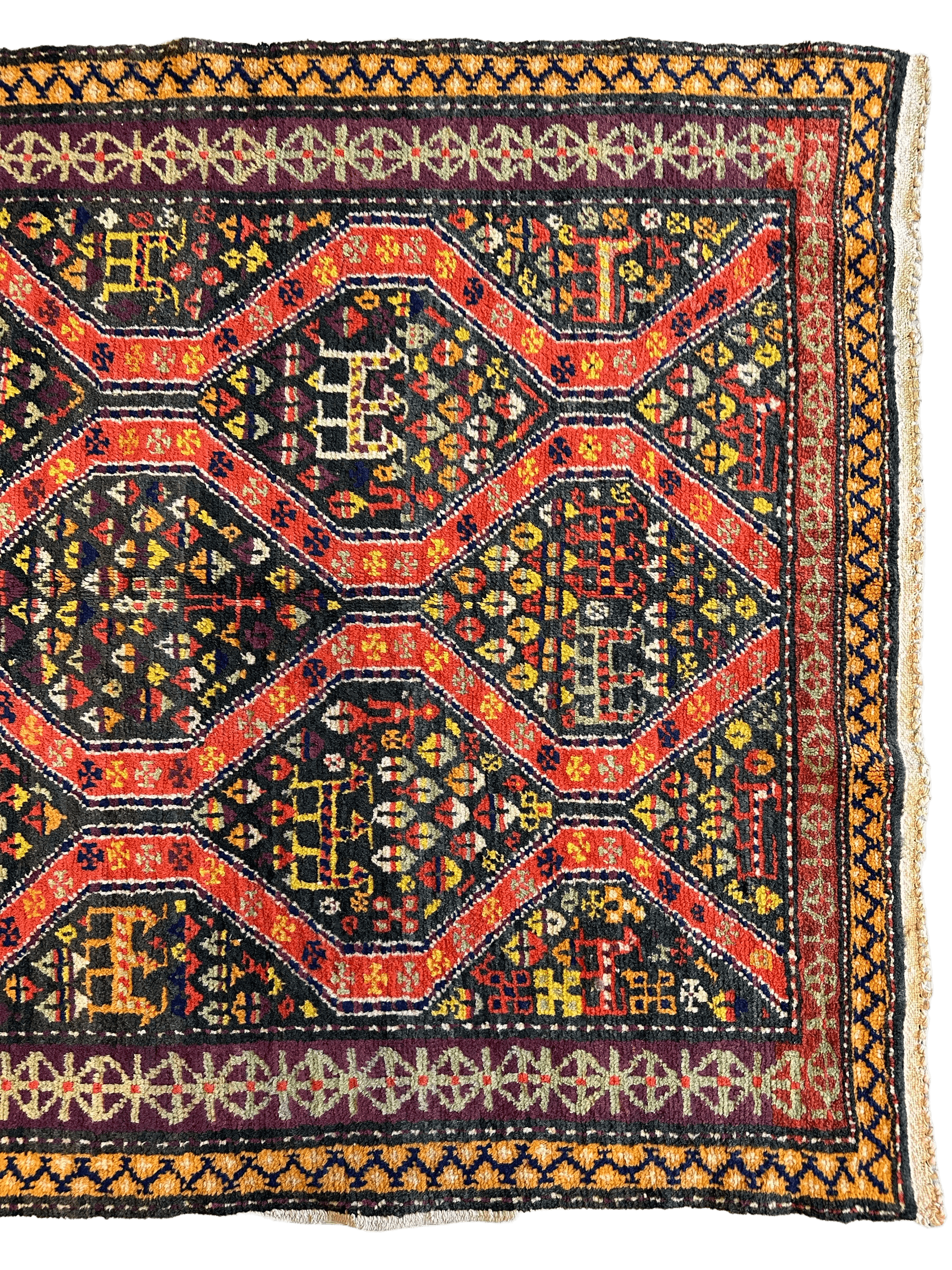 Rare Antique Caucasian Kazak Runner — 1910s | 4' × 8'9"