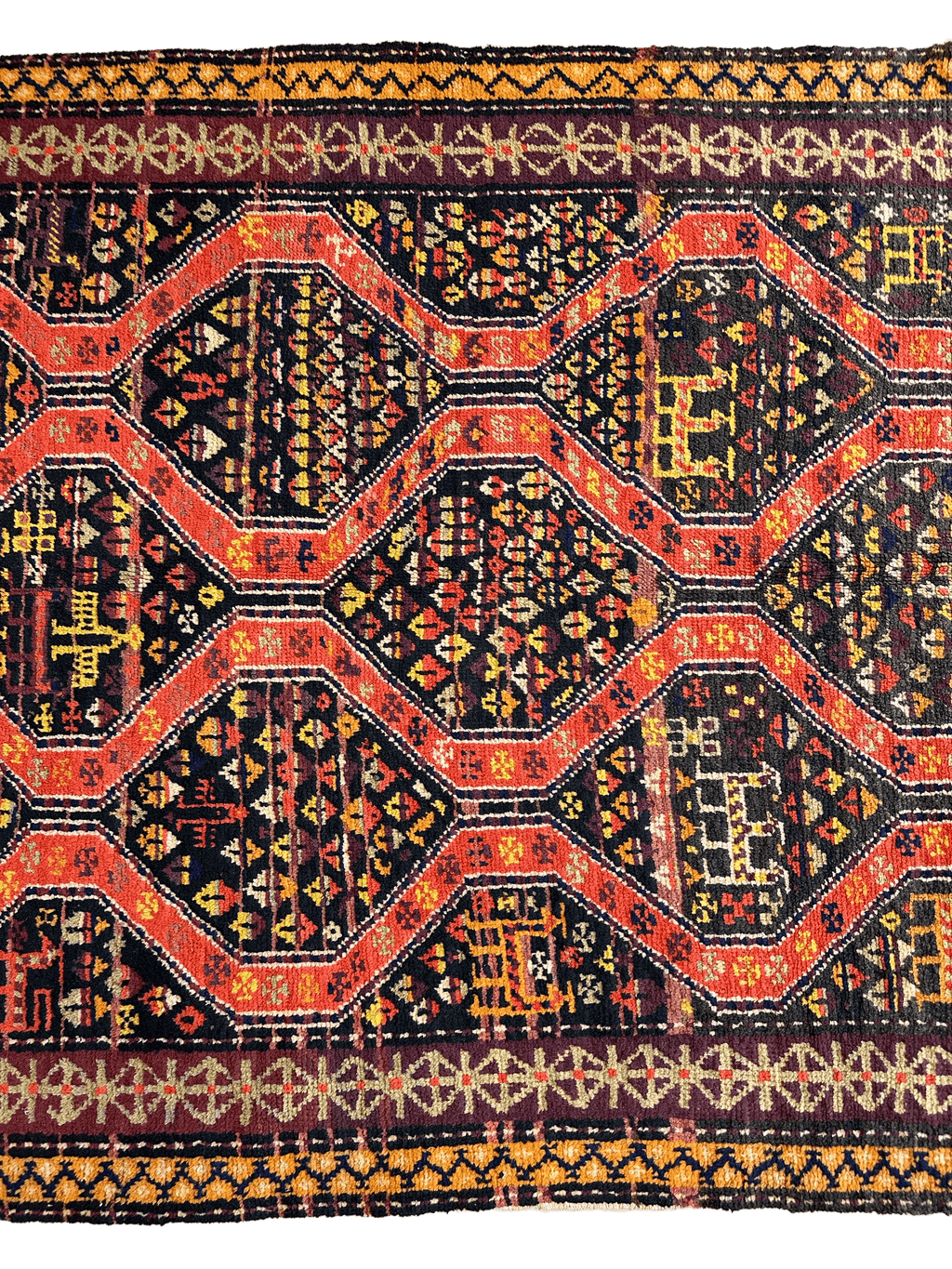 Rare Antique Caucasian Kazak Runner — 1910s | 4' × 8'9"
