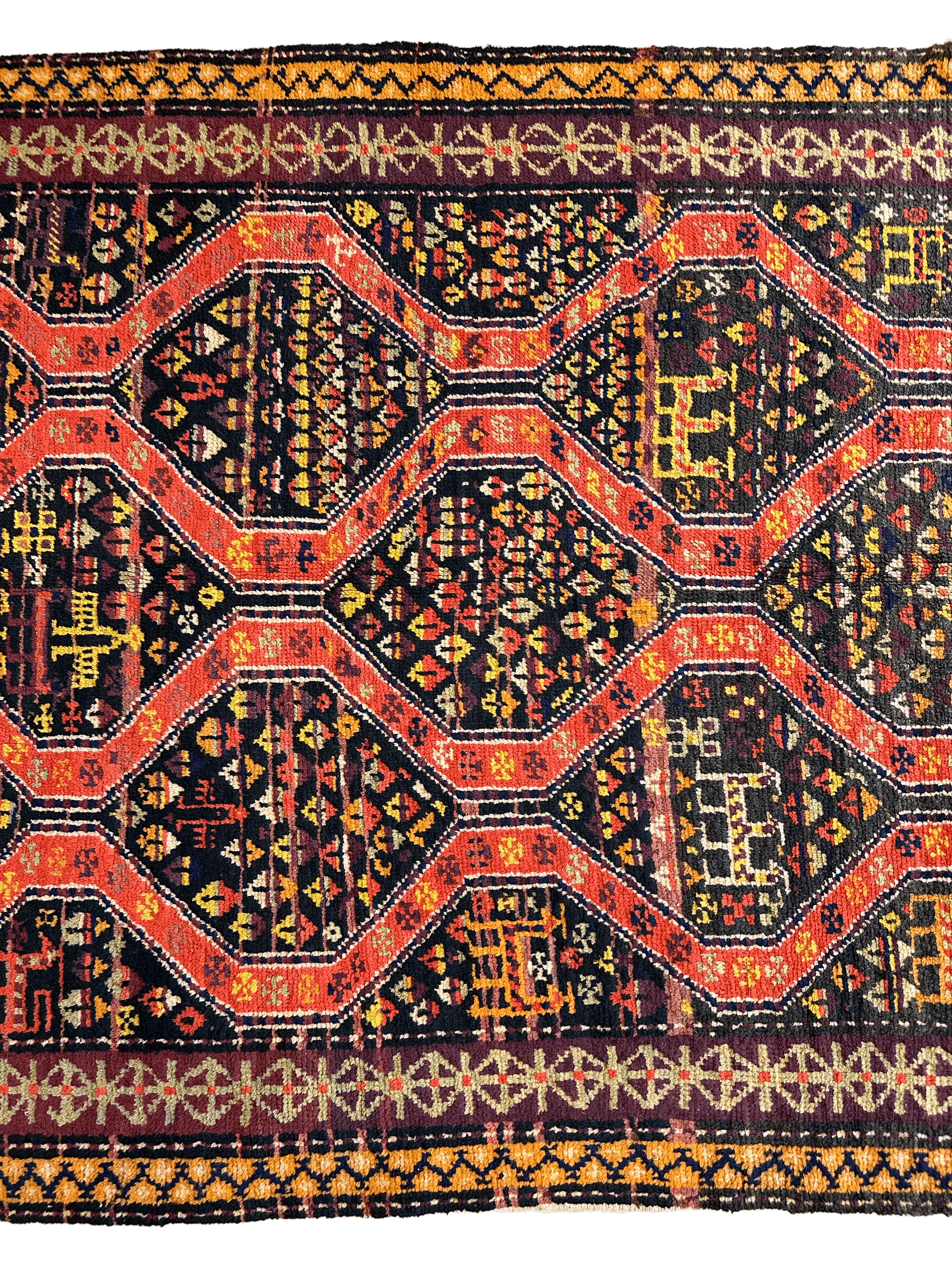 Rare Antique Caucasian Kazak Runner — 1910s | 4' × 8'9"