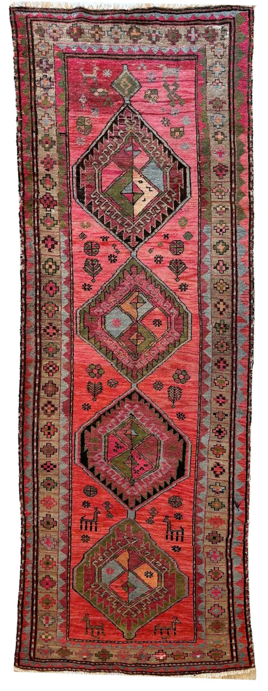 Antique Caucasian Rug — 1910s | 3'7" x 9'2"