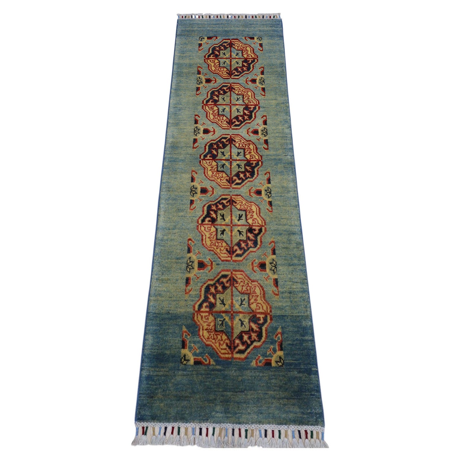 Afghan Kazak Runner — Late 20th Century | 2'1" x 5'7"