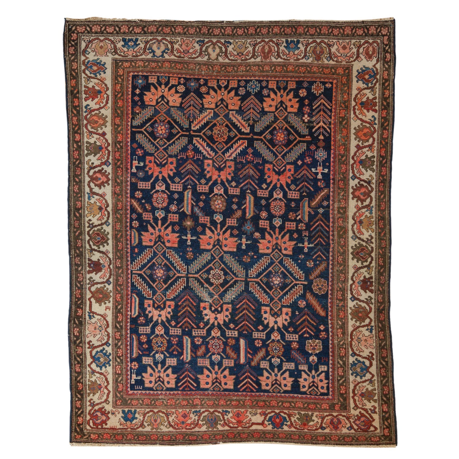 Antique Persian Malayer Square Rug — 1920s | 5' x 6'