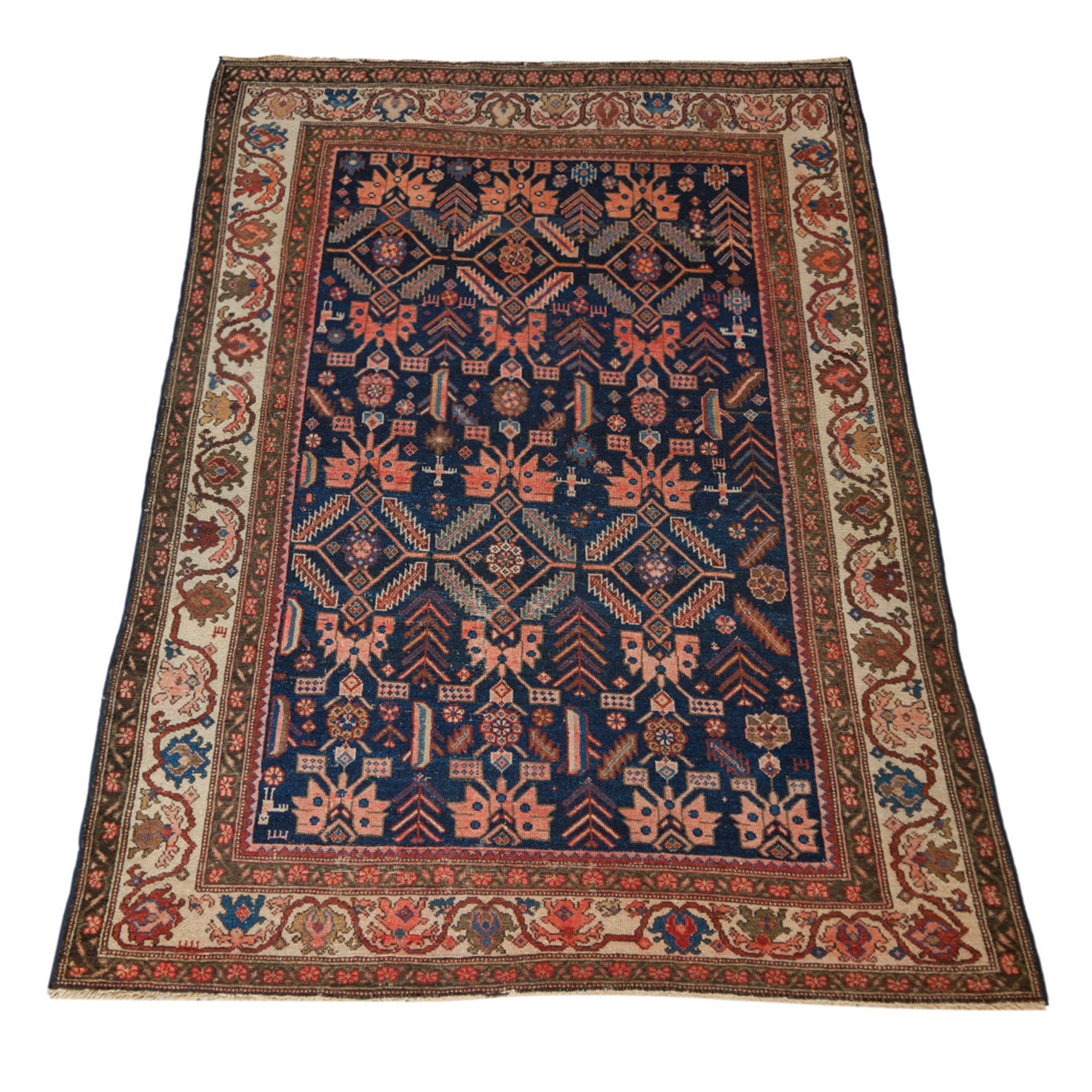 Antique Persian Malayer Square Rug — 1920s | 5' x 6'