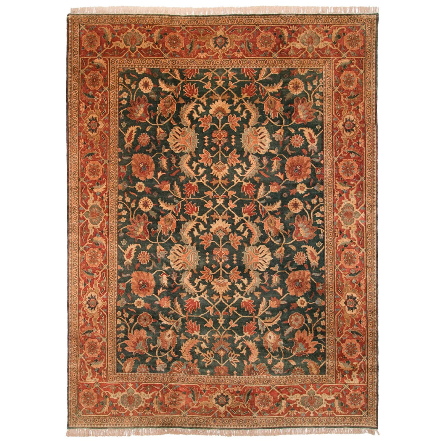 Vintage Indian Serapi Design Area Rug — 1990s | 9'2" × 11'8"