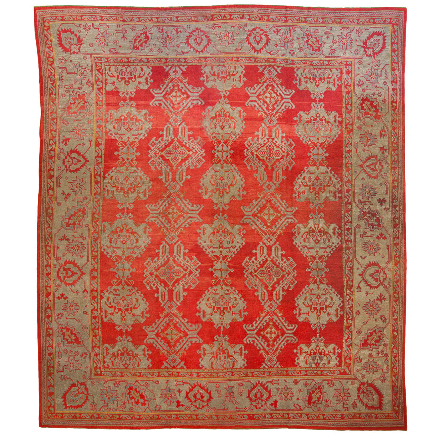 Antique Turkish Oushak Carpet — 1920s | 13'6" × 15'