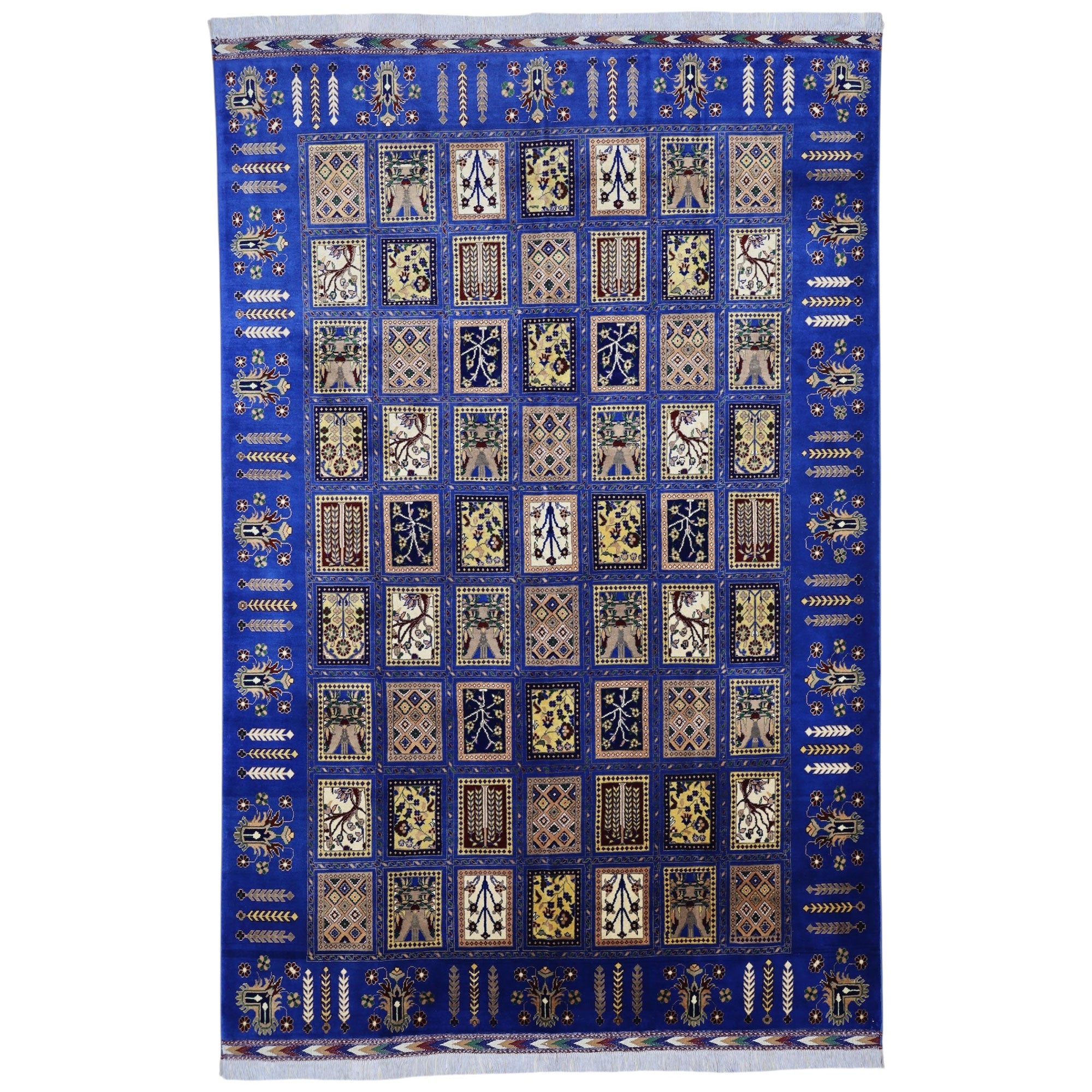 New Afghan Bakhtiari-Style Carpet — 6'7" x 9'9"