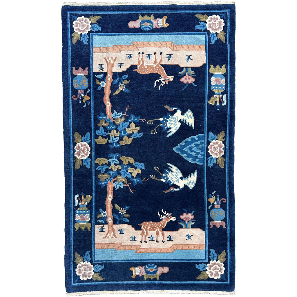 Vintage Tibetan Pictorial Area Rug — 1960s | 3' x 5'1"